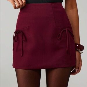 Missguided Burgundy Mini Skirt